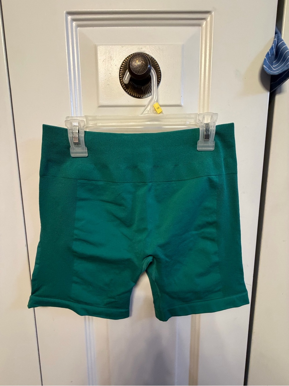 Seamless High-Waist Bike Shorts in Teal Green